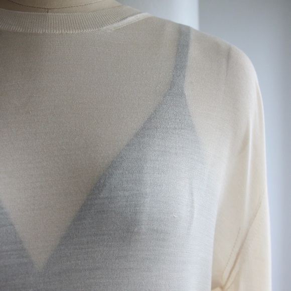 Céline Mulberry Silk Sheer Knit Long Sleeve Top - Picture 5 of 6